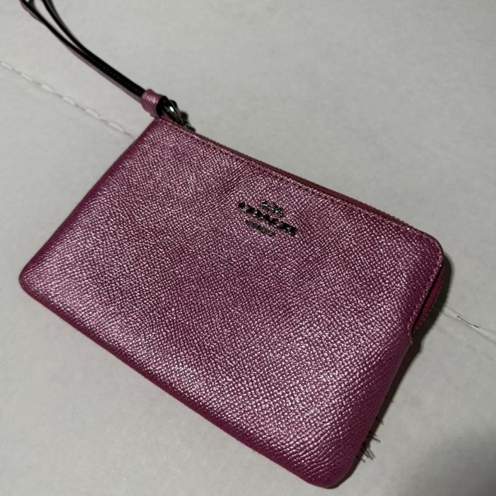 Coach Metallic Pink Wristlet